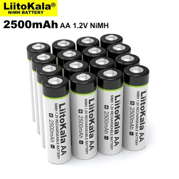 10VNT Liitokala 1.2 V AA 2500mAh Ni-MH baterija, dėl Temperatūros ginklą nuotolinio valdymo pelės žaislas Elektrinis ventiliatorius baterijos