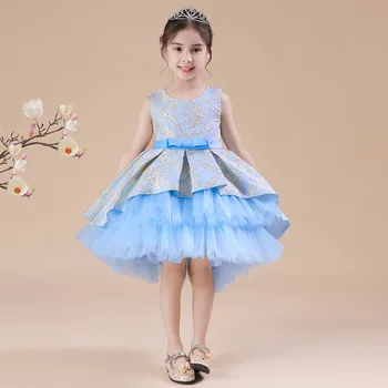 2020 m. Oficialią Vestuvių Suknelė Retro Didelis Lankas Baleto Princesė Šalis Suknelė Elegantiškas Gėlių Mergaitės Suknelė Vaikams Šalies Mergina Drabužius, 2-8 metų amžiaus