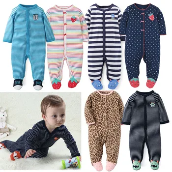 2020 Naujagimiui drabužius kūdikiams, kūdikių pižama, chalatas jumpsuits bebes lipti drabužių medvilnės bamblys berniukai miego dėvėti bodysuit