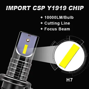 2VNT LED H7 Lemputė, priekinis žibintas SPT Chip LED Canbus Automobilių Šviesos 10000LM/50W Lemputę H9 H11 Mini HB3 HB4 Pjovimo Linijos 12V 24V Automobilio Stiliaus