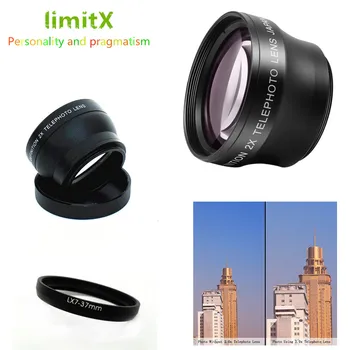2X didinimas teleobjektyvą & Adapterio žiedas, skirtas Panasonic Lumix DMC-LX7 LX7 Skaitmeninis Fotoaparatas