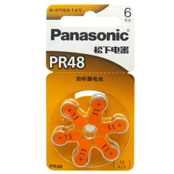 6PCS/PAK Originalaus Panasonic PR48 Klausos Baterijų 7.9 MM*5,4 MM 13 A13 Kurčiųjų pagalbos Acousticon Kochlearinius Mygtuką Elementų Baterijų