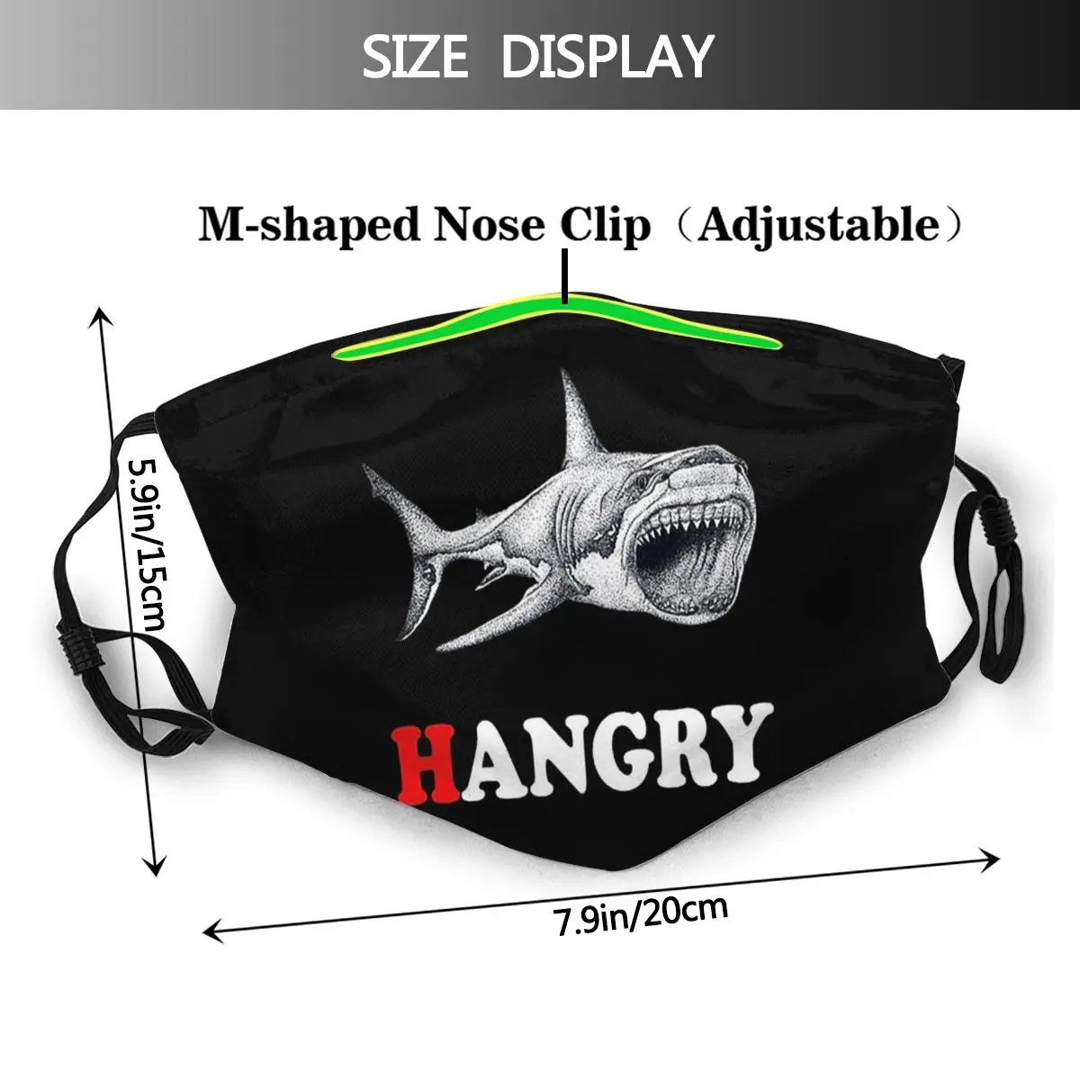 Hungry Shark Kaukė Suaugusiųjų Daugkartinio naudojimo Veido Kaukė Anti Migla apsaugos nuo Dulkių Apsauga Respiratorių su Filtrais