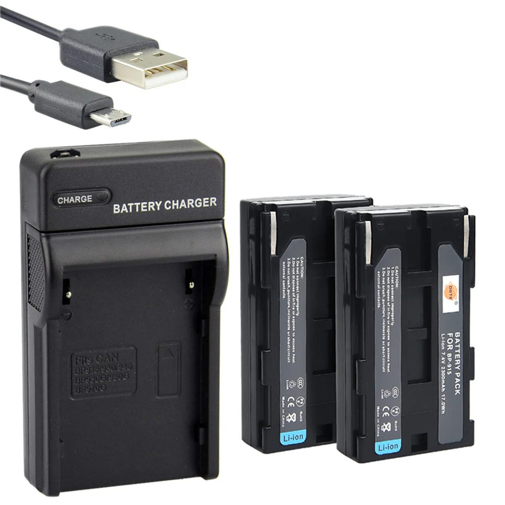DSTE 2vnt BP-915 Li-ion Baterija + UDC25 USB Kroviklis skirtas Canon ES300V ES410V ES4000 ES520V ES75 ES8600 