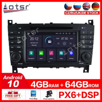 Android 10.0 Multimedijos grotuvo Benz C-Class W203 Radijo Galvos Vieneto Nr. DVD Grotuvas, radijo juosta GPS Navigacija, Automobilinis grotuvas 4G+64GB