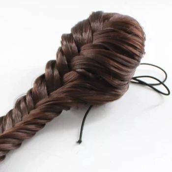 AOOSOO pintas pinti slidinėti fishbone Raišteliu Sintetiniai plaukai surišti į uodegą baltųjų moterų Hairpiece 4 spalvų