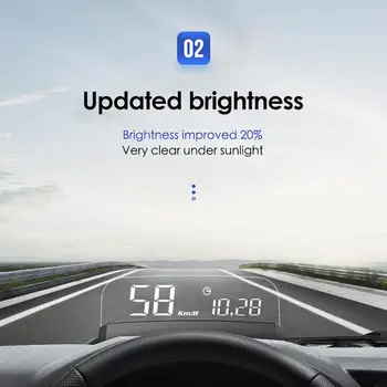 Atnaujinta Versija OBD Automobilių Head Up Display L3 Automobilių Elektronikos HUD Ekranas Skaitmeninis Greičio Projektorius greičio viršijimo Įspėjimo GPS Spidometras