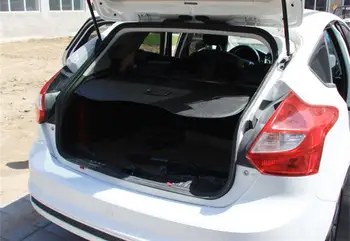 Aukštos Qualit Automobilio Galinės bagažo skyriaus Dangtis Security Shield Skardžiai Tinka Ford Focus, hečbekas 2011-2018(juoda, smėlio spalvos)