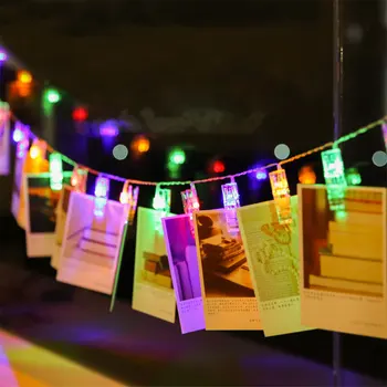 [DBF]3M 20LED Foto Įrašą Turėtojas LED String Žiburiai Kalėdų, Naujųjų Metų Šaliai Vestuvių Namų Puošybai Pasakų Žibintai, Baterija