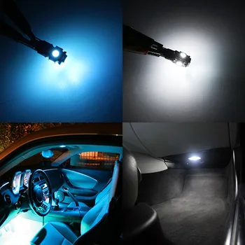 Edislight 12Pcs White Ice Blue Canbus LED Lempos, Automobilių Lemputės Interjero Paketą Rinkinys 2009-2011 m. Mazda 6 Žemėlapį Dome Kamieno Plokštė Šviesos