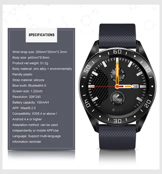 GT105 Smart Laikrodžiai 1.22 colių Smart Žiūrėti Vyrams, Moterims, Širdies ritmas, Kraujo Spaudimas Sporto Vandeniui Laikrodžiai, skirta 