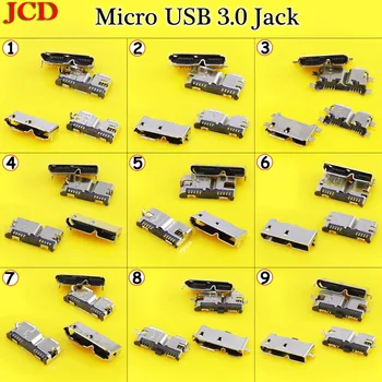 JCD NAUJOS Micro USB 3.0 10P female jungtis SMT/ € / Vertikalus USB lizdas, nešiojamas telefono, Tablet PC Micro USB 3.0 Lizdas