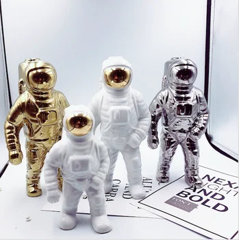 Kosmoso vyras skulptūra astronautas mados vaza kūrybos raketų orlaivių ornamentu modelis keraminės medžiagos kosmonautas statula shuttle