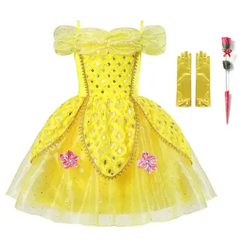 Merginos Princesė Belle Dress up Kostiumas Cosplay Aurora 
