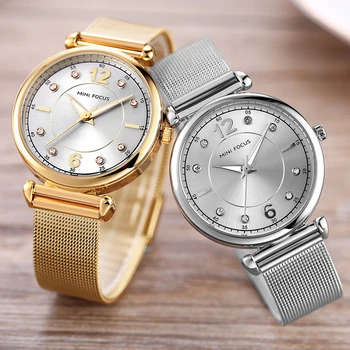 MINIFOCUS Prekės ženklo Mados Laikrodžiai Moterims Nerūdijančio Plieno Juosta Moterų Suknelė Ponios Laikrodžiai Kvarciniai-Žiūrėti Relogio Feminino Laikrodis