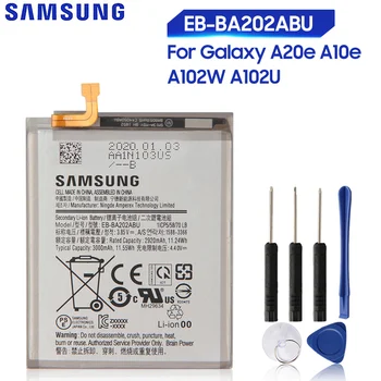 Originalaus Samsung Akumuliatoriaus EB-BA202ABU GALAXY A20e A10e A102W A102U A202F Originali Telefono Baterija 3000mAh