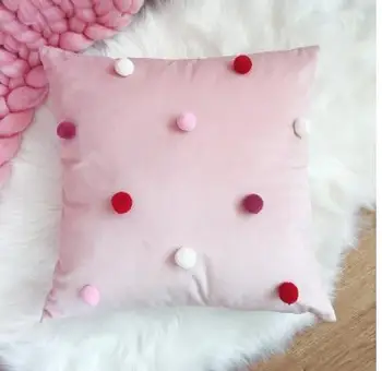 Paprasta šiuolaikinės rožinė balto aksomo pagalvėlės dangtis pliušinis triušis pagalvėlė padengti baltu kailiu užvalkalas namų dekoro