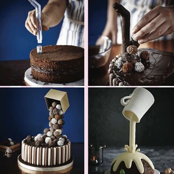Plastikiniai Tortas Stovi Minkštas Pelėsių Tortas Dekoravimo Priemonės Sugarcraft Šokolado Gumpaste Pelėsių Kepimo Pyragas Struktūra Įrankiai