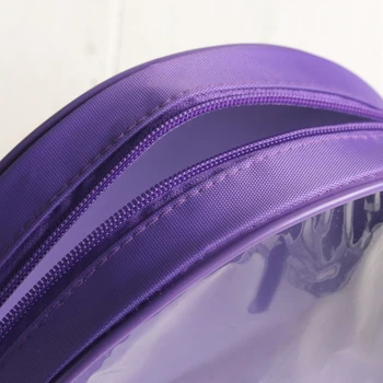 PVC kosmetikos krepšys, kišenė su užtrauktuku skyrių, violetinė
