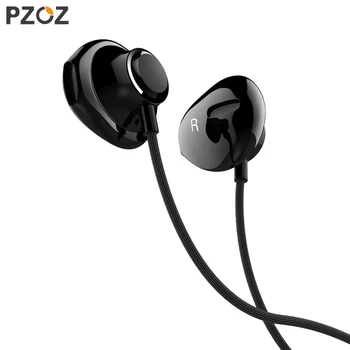 PZOZ Bass Ausinės 3,5 mm Laidinio kontrolės Ausines Su Mic In-Ear sporto ausis įkišamos ausinės mini 