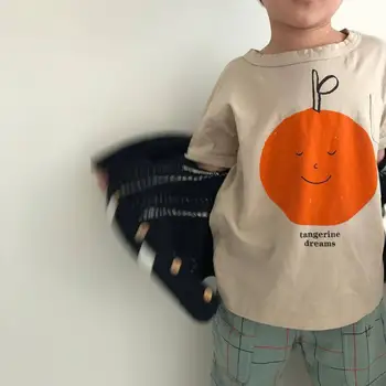 Vaikai T Shirts 2019 BC Vasaros Berniukų, Mergaičių Orange Spausdinti trumpomis Rankovėmis T Marškinėliai Baby Vaikų Medvilnės Mados Viršūnes Tees Drabužiai