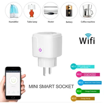 WiFi Smart Wireless Plug ES, JAV, JK, Adapteris, Nuotolinio Valdymo Balsu Elektros Energijos Monitorius Lizdo Laikmatis Lizdas Alexa 