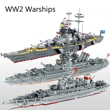 WW2 Kariuomenės Karo laivų Serijos Blokai Šarvuotis Modelis WW2 Kariuomenės Kareivio Ginklas Žaislai