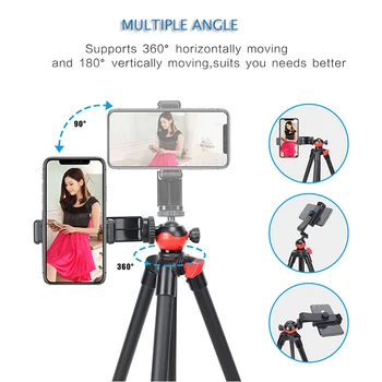 ZOMEI T60 fotografijos selfie lankstus, universalus trikojis Stovas Tripode su kamuolį galva trikojo telefono adapteris, skirtas Išmaniojo telefono Kamera